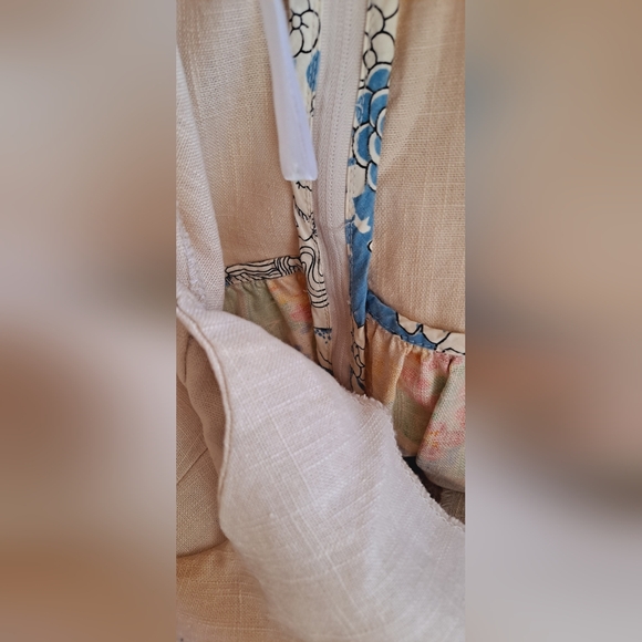 NWOT Designer Niko Niko KNITTED DOVE Floral Printed Empire Waist Babydoll Dress - Picture 12 of 13